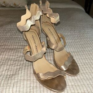 Chinese Laundry Metallic Gold Heels Sz 7.5